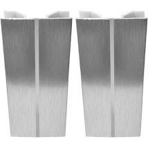 2x Jonction de plinthe multiangle en pvc Connecteur Socle Cuisine Raccord Profil, hauteur 80mm finition aluminium brossé