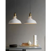 Axhup - 2X Lampada a Sospensione, Vintage Lampada da Soffitto con Paralume in Metallo, Industriale Stile Illuminazione Supporto Edison E27 per