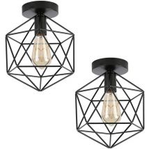 Norcks - 2X Lámpara De Techo Retro Lámparas De Techo Vintage Lámpara De Techo Industrial Hierro Jaula De Metal Para Sala De Estar Cocina Pasillo