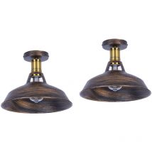 Norcks - 2X) Lampe De Plafond Rétro Luminaire Plafonnier D'Intérieur Vintage E27 Plafonnier En Fer Métallique Pour Chambre à Coucher, Restaurant