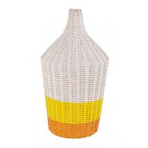 Iperbriko - 2x Lampe de table en rotin jaune-orange D.28x47,5h