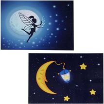 Hegele - 2er-set Led-bild Leinwandbild Leuchtbild Wandbild 40x60cm, Timer Kids + 20 Bildpunkte
