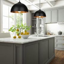 2x LED Pendelleuchte Hängelampe Retro Metall E27 Fassung Beleuchtung Küche