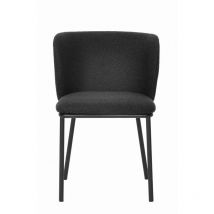 Mandy Dining Chair (Pack of 2) - L44 x W46 x H75 cm - Deep Grey
