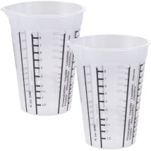 2x Messbecher Für Kleine Mengen, Mit Innenmesskonus, 250 Ml, Mario, Klar/schwarz