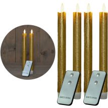 4x Novaliv LED-Kerze Echtwachskerzen Gold