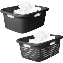 2x Novaliv Wäschekorb Wäschekorb 25L + Wäschewanne 25L