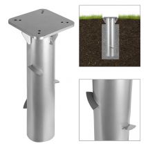 2x Parasole base balcone ringhiera universale piastra pavimento argento metallo inox
