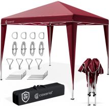 Deuba Tonnelle Capri 3x3 m pliable Tente de réception Jardin terrasse extérieur Rouge