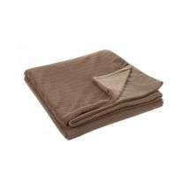 2x Plaid essentiel marron 180x150