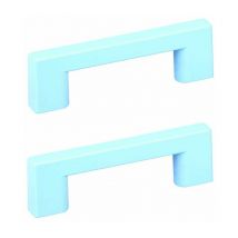 2x Poignée en plastique à visser Chambre enfant Garçon Fille Meuble Tiroir Armoire Commode, 128mm bleu ciel
