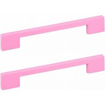 2x Poignée en plastique à visser Chambre enfant Garçon Fille Meuble Tiroir Armoire Commode, 128mm rose