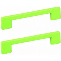 2x Poignée en plastique à visser Chambre enfant Garçon Fille Meuble Tiroir Armoire Commode, 96mm vert clair