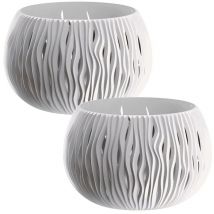 2x Prosperplast Bowl Sandy Plastik mit Tank in Weiß, 13,6 (groß) x 18 (Breite) x 18 (tief) cms