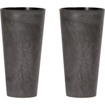 2x prosperplast tubus slim effect plastique avec terme de couleur anthracite, 28,6 (high) x 15 (large) x 15 (profond) cts. - 0