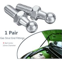 2 raccords d'extrémité de vérin à gaz pour capot de démarrage 10mm M8 rotule universelle argent