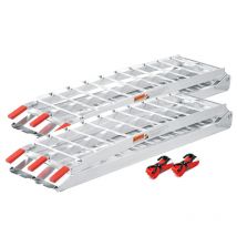 Wiltec - 2x Rampe de chargement Moto atv Pliable Aluminium Rail d'accès 226cm 680kg