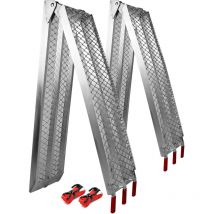 2x Rampe de chargement Moto atv Pliable Aluminium Rail d'accès 226cm 680kg