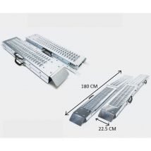 2x rampe de chargement pliable acier moto quad 180cm 400kg wc