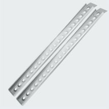 Lot de 2 rampes de chargement multi-usage pliante aluminium rail collision 160 cm jusqu'a 364 kg gris