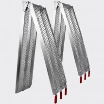 Helloshop26 - Lot de 2 rampes de chargement multi-usage pliante aluminium rail collision 226 cm jusqu'a 680 kg