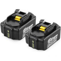 Powerwings - 2X Replace Makita Battery 18V 5.0Ah Li-Ion BL1850B BL1860 BL1850 BL1860B BL1830B BL1840 BL1830 BL1820 BL1020B BL1815 BL1825 BL1835