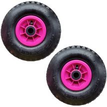 2x Sackkarrenrad 260x85 mm 3.00-4 Nabenlänge 75 mm Ersatzrad Bollerwagenrad 4 pr pink