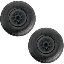 2x Sackkarrenrad 260x85 mm 3.00-4 Nabenlänge 75 mm Luftbereifung Ersatzrad Bollerwagenrad 4 pr grau
