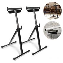 2x Servante d'atelier à Rouleau support à rouleaux Réglable en Hauteur 68-108cm Chevalet Pliable 60 kg