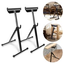 2x Servante d'atelier à Rouleau support à rouleaux réglable en hauteur 68-108cm jusqu'à 60 kg