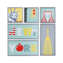 Set6 New York 90X90 (2 Pezzi) - stampa su tela