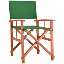 Silla plegable 'Cannes' de madera de eucalipto con fundas extraíbles lavables Silla de jardín director color Verde - Casaria