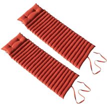 Red Deco - juego de 2 colchones para tumbonas 180 cm terracota - 2x sormiou terracotta