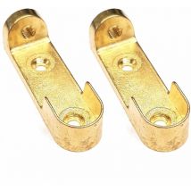 2x support de tringle à rideau universel couleur laiton doré armoire tube ovale attache meuble étagère porte manteau
