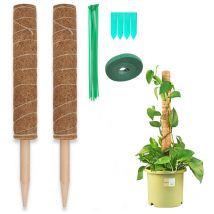 2x Tige de plantation Support Tuteurs pour Plantes Grimpantes Tuteur en Fibres de Coco Bâton de Mousse de Coco pour Plantes Grimpantes 40cm