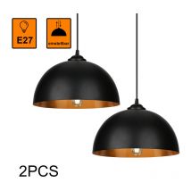 2x Suspension Luminaire led Suspension plafond industriel noir et or Suspension cuisine