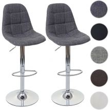 Mendler - 2x tabouret de bar HWC-A67, chaise bar/comptoir - noir, similicuir