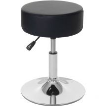 Mendler - 2x Tabouret HWC-C22, hauteur réglable, ø 35 cm - similicuir noir