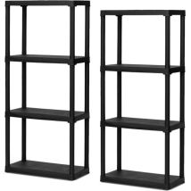 2x Étagères Modulaires Avec 4 Étagères En Plastique.