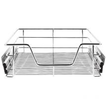 2X Tiroirs Téléscopique de Cuisine, Panier Treillis Métallique pour Placard, Lot de 2 Panier de Rangement, Panier de Rangement Coulissant (56 cm)