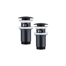 Homelody - 2pcs Ablaufgarnitur Pop-up Ventil Für Waschbecken 1 1/4 Zoll Aus Messing Abflussgarnitur Mit Überlauf Matt Schwarz