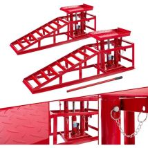 Canbolat Vertriebs Gmbh - arebos Rampe de Levage Voitures Véhicule 2 pièces Hydraulique Réglable de 280-375 mm 2 t Rouge