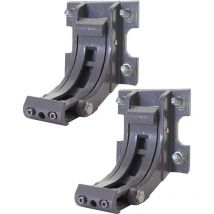 2er-Set Wandhalterung für Markise HHG-432, H123, Wandkonsole Wandmontage Adapter grau