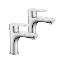 Aihom - 2x Wasserhahn Bad Waschbecken Badarmatur Mischbatterie Waschtischarmatur Einhandmischer für Badezimmer Chrom