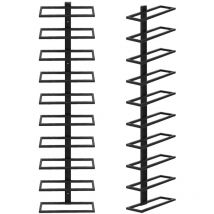 2X Weinregal aus Metall für 10 Flaschen Flaschenständer Wandregal Flaschenregal Wand 116×27×10.5cm