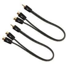 AIV 2x Y-Cinch Kabel Cosmic 0,3m – Schwarz – Hochflexible Isolation – verzinnte Innenleiter – Metallstecker