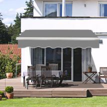 Greenbay - 2x1.5M Grey Garden Patio Manual Awning Canopy Sun Shade Shelter Retractable