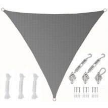 Amanka - 2x2x2 Toldo Parasol Transpirable - Vela de Sombra Triangular con Fijación Inox