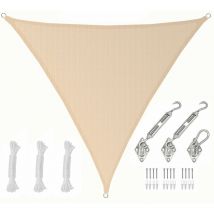 2x2x2 Voile d'Ombrage Triangulaire Respirante - Toile de Jardin uv avec Fixation