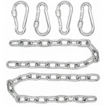 No Brand - 2x50cm Chaîne de Chaise Suspendue 230kg 4 Mousquetons Balançoire Hamac